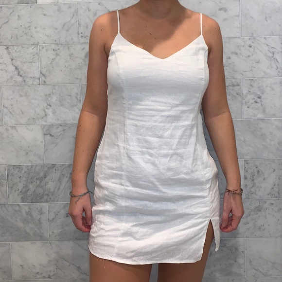Linen White Dress - Picture 1 of 3
